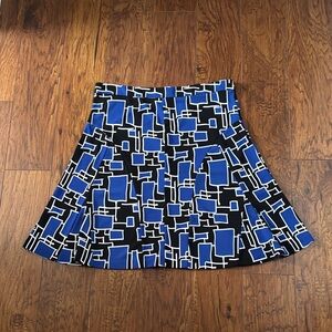 DKNY Geometric Blue and Black Women's Skirt